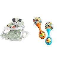 Fisher-Price Baby Portable Baby Chair Sit-Me-Up Floor Seat with Snack Tray and Developmental Toys & Newborn Toys Rattle 'n Rock Maracas