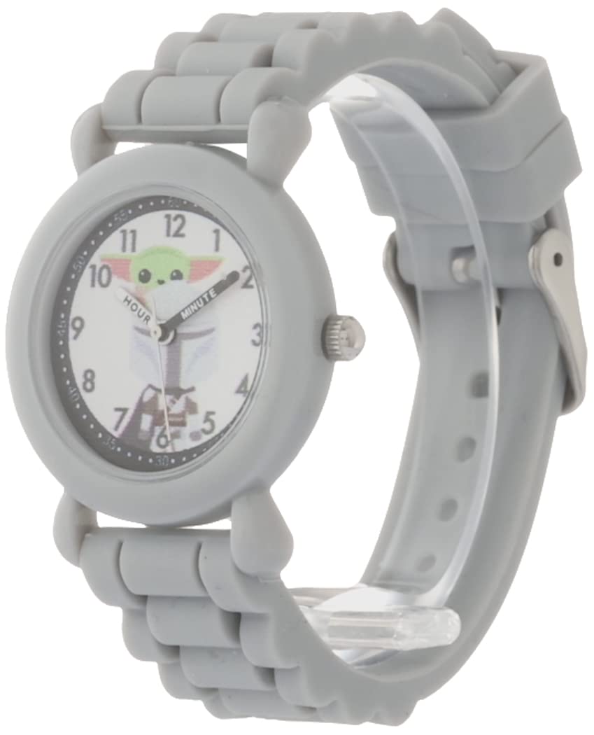 Star Wars The Mandalorian Kids' Plastic Time Teacher Analog Quartz Silicone Strap Watch