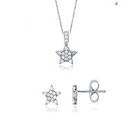 DECADENCE Sterling Silver Rhodium Micropave Star 13
