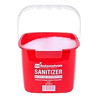 Restaurantware RW Clean 8 Quart Cleaning Bucket 1 Detergent Square Bucket - With Measurements Built-In Spout And Handle Red Plastic Utility Bucket For Home Or Commercial Use