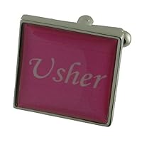 Usher Pink Colour Wedding Cufflinks with Black Pouch