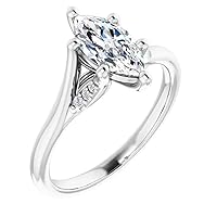 Fancy Engagement Ring, marquise Cut 1.50 CT, Colorless Moissanite Ring, 925 Sterling Silver, Solitaire Engagement Ring, Wedding Ring, Perfact for Gift Or As You Want