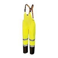 Pioneer Ripstop High Visibility Bib Pan Safety Rain Gear, Hi Vis, Waterproof, Reflective, Work Overalls for Men, Orange, Yellow/Green, V1200461U-2XL