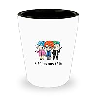 Shot Glass K-pop In This Area Funny K-pop Band Gift Cute Kawaii Korean Music Lover 1.5 Oz Shotglass