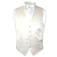 Biagio Men's SILK Dress Vest & Bow Tie OFF-WHITE IVORY Color BowTie Set