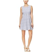 Womens Gingham Fit & Flare Cocktail Dress