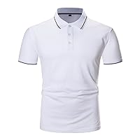 Men's Slim Fit Short Sleeve Polo Shirts Basic Classic Fit Casual Golf Tee Summer Business Cotton Pullover Shirt