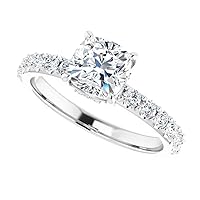 10K Solid Cushion Gold Handmade Engagement Ring 1.00 CT Heart Cut Moissanite Diamond Solitaire Wedding/Bridal Ring for Woman/Her Anniversary Rings