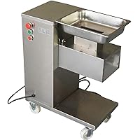 Huanyu 1100 LB/H Commercial Meat Slicer Cutter Stainless Steel Deli Food & Fresh Meat Slicer Electric Meat Cutter Cutting Slicing Machine Food Processor for Restaurants, Hotel, Canteens QE 110V (7mm)