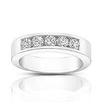 0.50 Ct Round Cut Diamond Wedding Band Ring in Channel Setting in Platinum