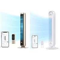 Dreo Tower Fan Smart Voice Control, 25 DB Quiet DC Portable Bladeless Fan & Tower Fan with Remote, Smart Oscillating Quiet Fans for Bedroom, Bladeless Standing Cooling Floor Fan