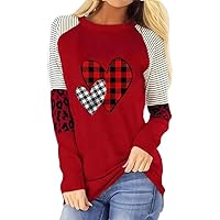 Valentine's Day Shirts for Women Love Heart Graphic Tee Cute Girlfriend Party Gift Tshirts Casual Top