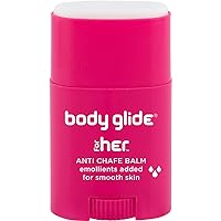 Body Glide For Her Anti Chafe Balm | Chafing stick with added emollients | Great for dry, sensitive skin and/or sensitive areas | Use on chest, bra, butt, groin, arm, and thigh chafing | 0.8oz