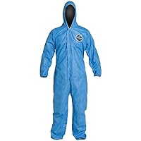 ProShield 10 PB127S Disposable Protective Coverall with Standard Fit Hood, Elastic Cuff and Ankles, Blue, 2X-Large (Pack of 25)
