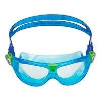 Seal Kid 2 Swim Goggles - Ultimate Underwater Vision, Comfortable, Anti Scratch Lens, Hypoallergenic - Unisex Children, Clear Lens, Turquoise/Blue Frame