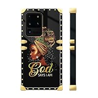 Compatible with Samsung Galaxy S20 Ultra Case,Gorgeous Girl Square Case for Girl Women Luxury Metal Decorative Soft TPU Drop Resistant Scratch Case for Galaxy S20 Ultra