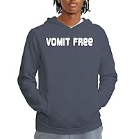 Vomit Free - Men's Adult Hoodie Sweatshirt, Grey, Medium