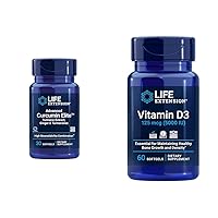 Curcumin Elite Turmeric Ginger Extract & Vitamin D3 5000 IU Softgels - Healthy Inflammatory Immune Response and Bone Brain Health - 30 & 60 Count