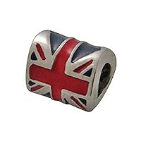 Sterling Silver United Kingdom Enamel Flag Bead/Charm