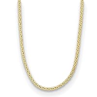 18k Hollow Gold 3.1mm Wheat Necklace 24 Inch Jewelry for Women