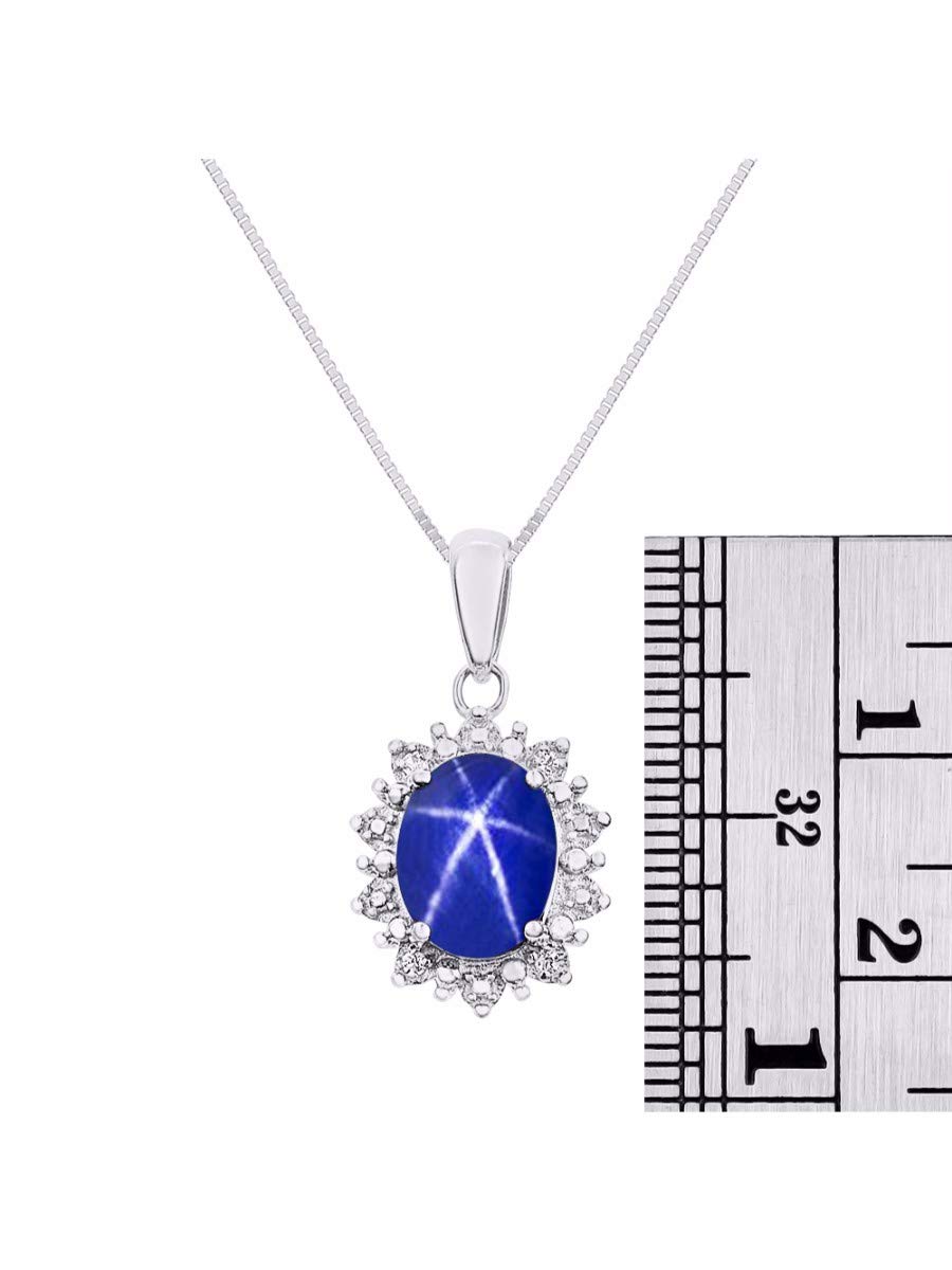 Rylos Necklaces for Women Sterling Silver 925 Princess Diana Inspired Necklace Gemstone & Genuine Diamonds Pendant With 18
