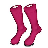 1 Pair of Biagio Solid HOT PINK Fuchsia Color Men's COTTON Dress SOCKS
