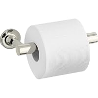 KOHLER 14377-CP Purist Pivoting Toilet Paper Holder Wall Mount, Metal Toilet Paper Holder, Vibrant Polished Nickel