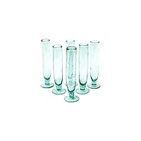 KALALOU Tall Recycled Champagne Flute, One Size, Green (Set of 6)
