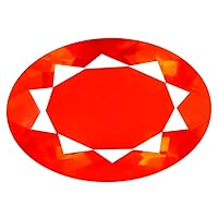 3.12 ct Oval Cut (14 x 10 mm) Mexico Orange Red Fire Opal Natural Loose Gemstone