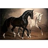 Adult Jigsaw Puzzle 1000 Piece Wooden Puzzle Black White Horse for Teenagers and Adults Very Good Educational Game