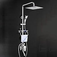 Shower System Mixer Shower Shower High-Pressure Water Saving Showers, Shower System with 200Mm Rainfall Shower and Handheld Shower, Shower Set Bath Shower Mixer,Square