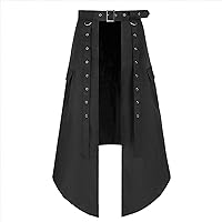 Men Skirts Medieval Cosplay Punk Maxi Skirt Gothic Sexy Chain Matching Skirts Winter Outfits Skirt