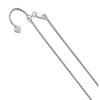 925 Sterling Silver 1.5 mm Adjustable Spiga Chain Necklace Jewelry Gifts for Women - Length Options: 22 30