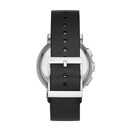 Skagen Men's 42mm Hagen Connected Black Leather Hybrid Smart Watch