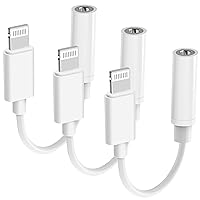 [Apple MFi Certified] Lightning to 3.5 mm Headphone Jack Adapter, Veetone 3Pack 3.5mm AUX Headphone Audio Stereo Dongle Earphone Digital Connector for iPhone 14 13 12 11 Pro XS Max Mini XR SE X 8 iPad