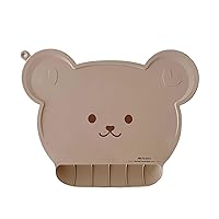 Kids Placemats Cute Bear Silicone Baby Placemats with Food Catching for Kids Toddler Children Non-SlipBaby Food Mats Baby Feeding Accessories