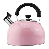 Whistling Tea Kettle Tea Kettle For Stove Top Made Of 304 Stainless Steel With Ergonomic Handle Suitable For Dining Room, Meeting Room, Living Room (Color : Pink, Size : 3l)