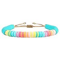 KELITCH One Wrap Bracelet for Women Colorful Elastic Plastic Rubber Beads Stretchy Fashion Outing Jewelry for Women