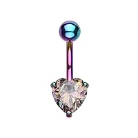 Colorline Heart Prong Sparkle WildKlass Belly Button Ring