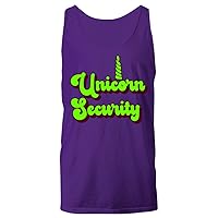 Unicorn Security Neon Green Vintage Retro 70s 80s 90s Plus Size Women Men Unisex Tank Top Purple