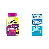 Senokot Dietary Supplement Laxative Gummies 60 Count & Colace Clear Stool Softener Soft Gel Capsules Constipation Relief 28 Count Bundle