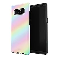 Compatible with Samsung Galaxy Note 8 Case Pastel Rainbow Unicorn Colors Ombre Pattern Holographic Dye Pale Kawaii Aesthetic Shockproof Dual Layer Hard Shell + Silicone Protective Cover