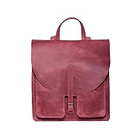 Circles - Women Leather Backpack - Womens Backpack Purse - Women, Small Size, Burgundy