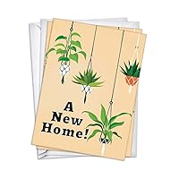 Potted Plants New Home Housewarming Greeting Cards | 3 Pack Set + 3 Envelopes (4x6)