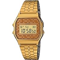 Casio #A159WGEA-9A Men's Vintage Gold Tone Chrongoraph Alarm LCD Digital Watch