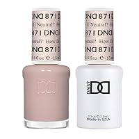 Trendy Collection Gel & Matching Lacquer Polish Set Soak off Gel NAIL All In One Daisy Top Coat for Nails (with bonus side Glitter) Made in USA (871 How Do U Neutral?)