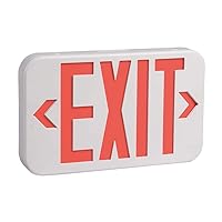 Amazon Basics Acrylonitrile Butadiene Styrene LED Emergency Exit Sign, UL Certified, 1-Pack, Double Face Exit with Battery Backup, Red (Previously AmazonCommercial brand),Red