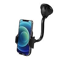 LAX Gadgets Cup Holder Phone Mount for iPhone 13, Samsung Galaxy S20, GPS Devices - Black