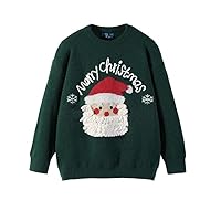 Autumn and Winter Christmas Street Santa Claus Sweater for Couple Costume Loose Style Knitwear Sweater-