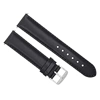 22MM SMOOTH LEATHER WATCH STRAP BAND COMPATIBLE WITH TISSOT QUADRATO CHRONOGRAPH BLACK